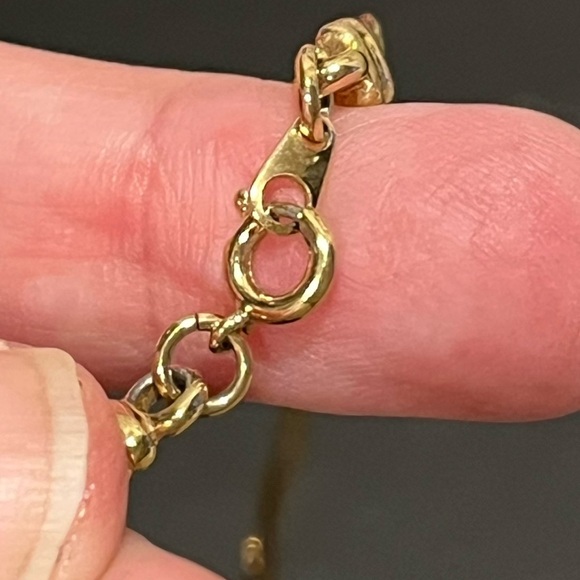 💛 VINTAGE CREAM & GOLD-TONE KNOT NECKLACE – 80s Style - Picture 7 of 9